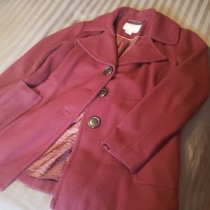 Bar III Maroon Wool Winter Pea Coat